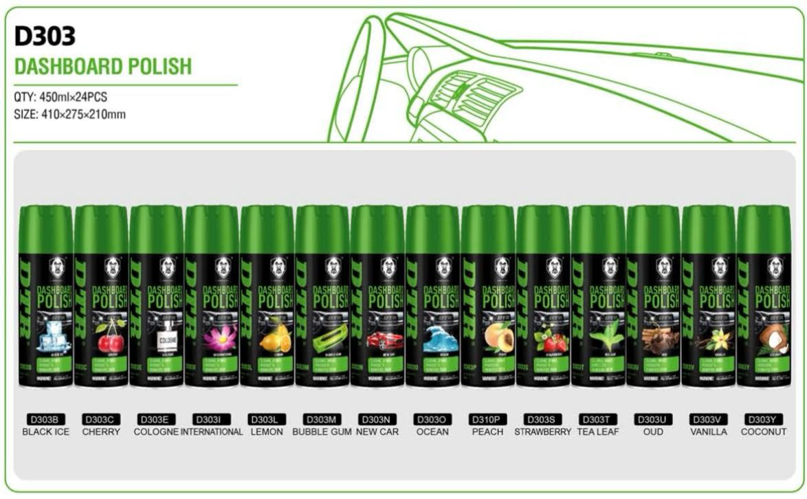 DTR D303 Multi-Aroma Dashboard Polish Spray