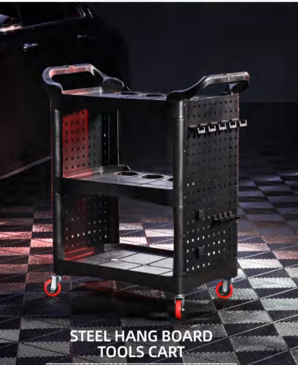KLCB KA-G047 Mobile Detailing Station Tool Cart with Pegboard