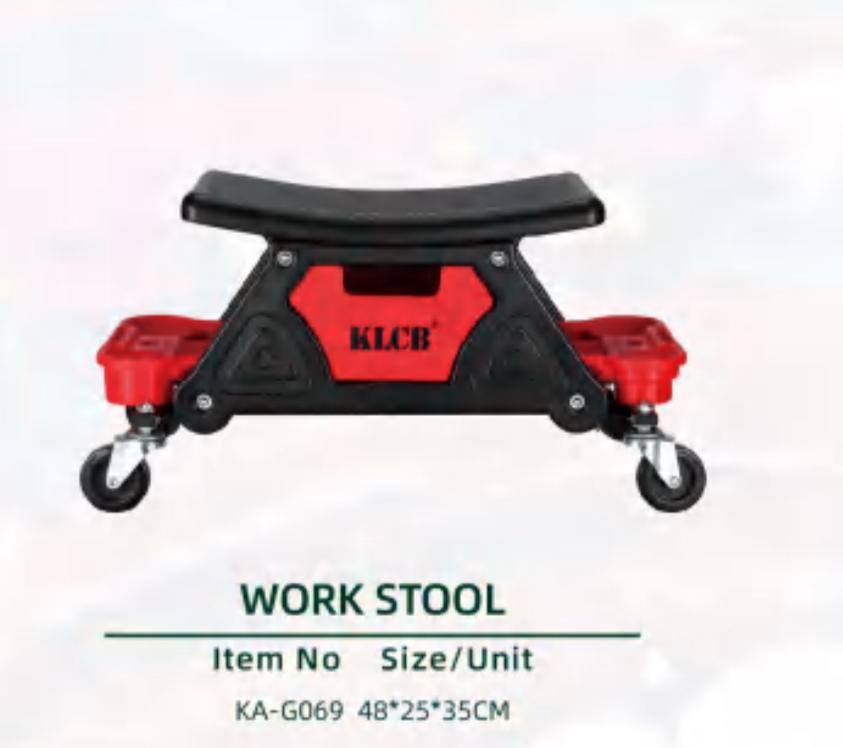 KLCB KA-G069 Rolling Detailing Work Stool with Tool Tray